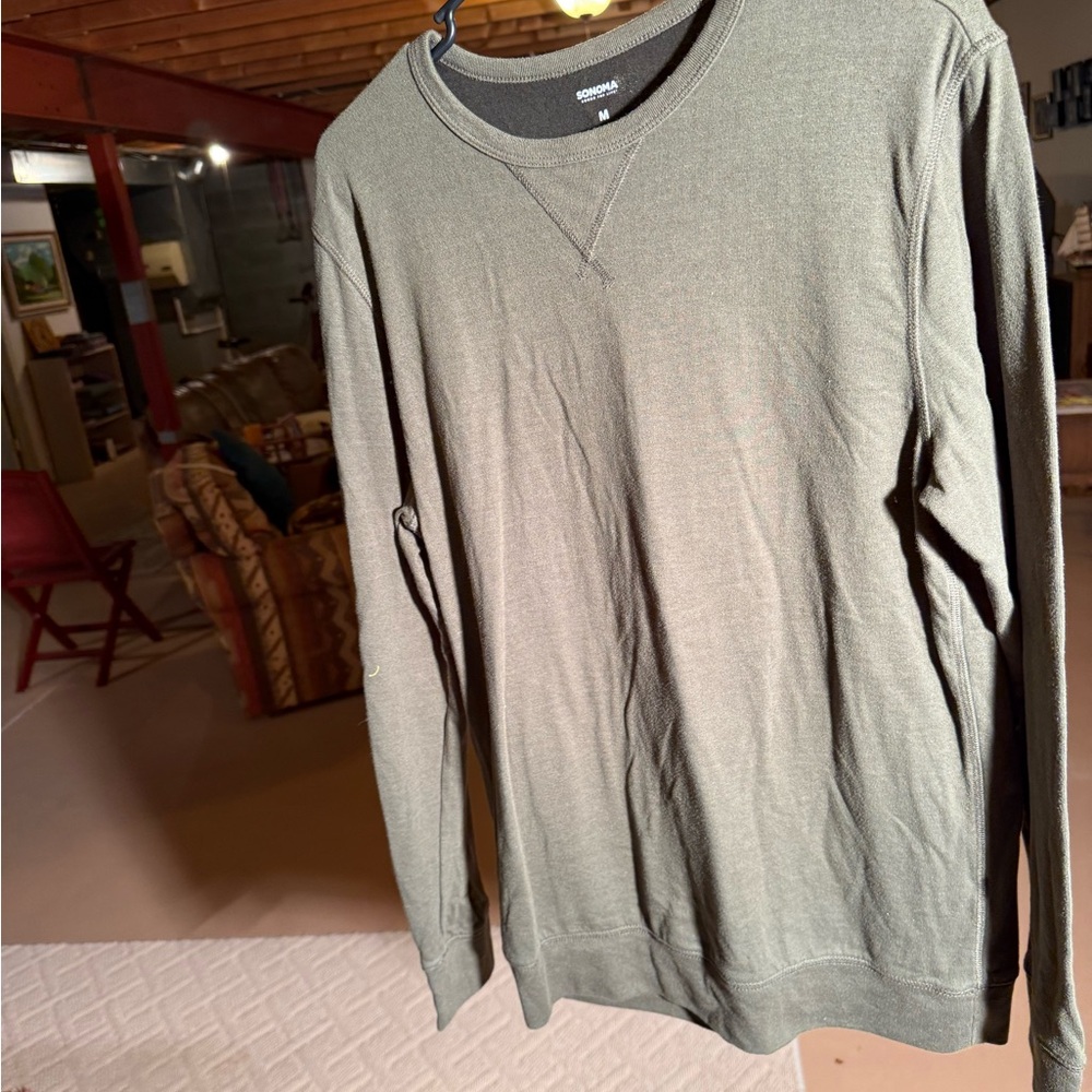 Sonoma Men's Olive Crewneck Sweater